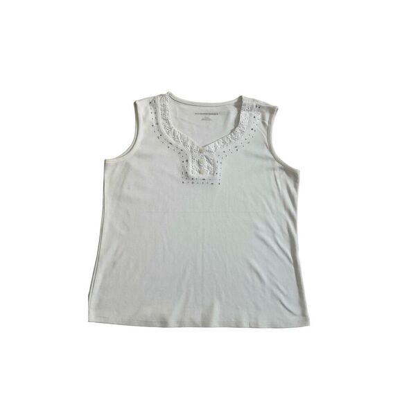 Allison Daley White Tank Top P/M - Picture 1 of 6